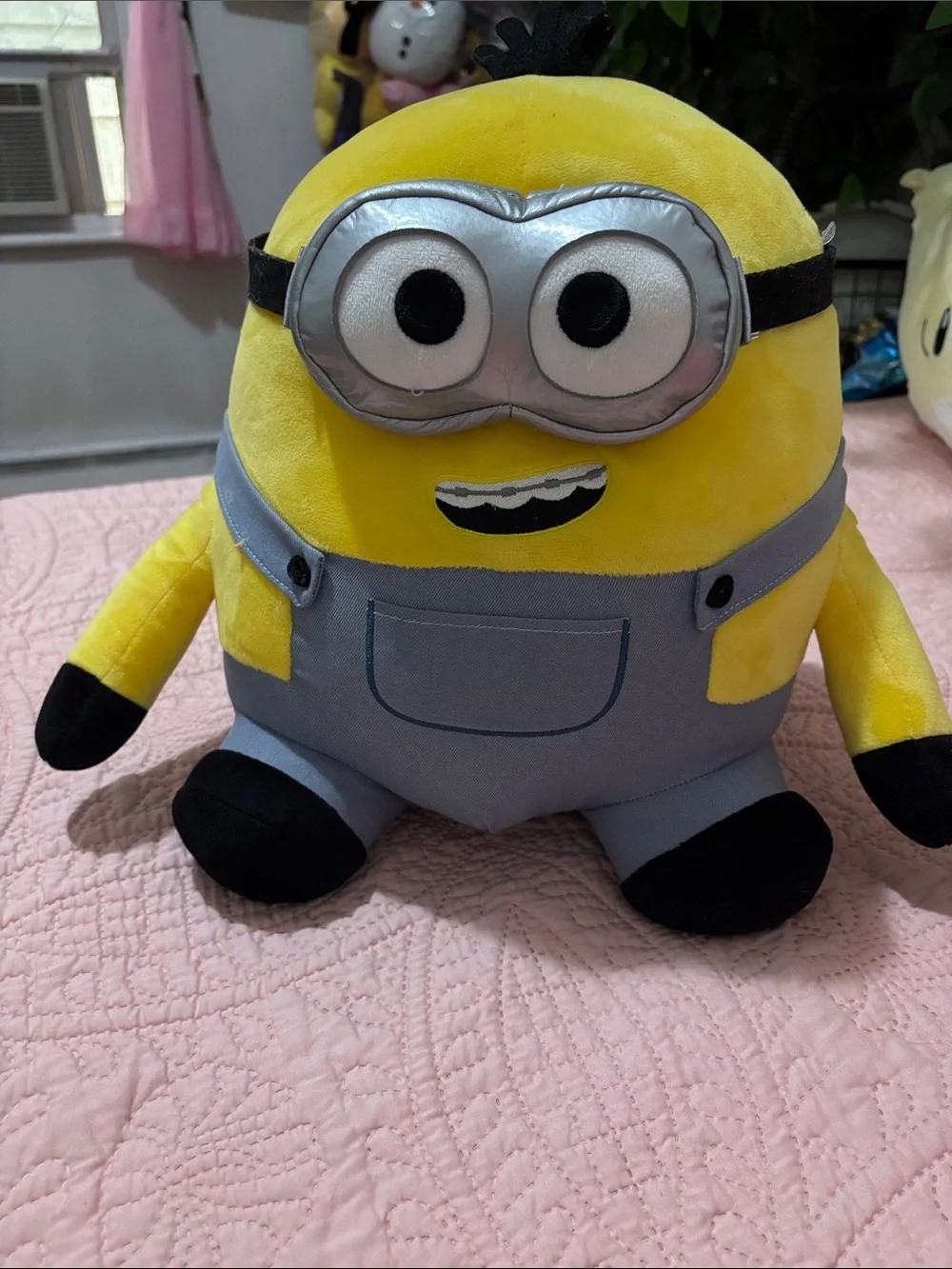 Minion Plush Toy - Yellow & Gray Overalls